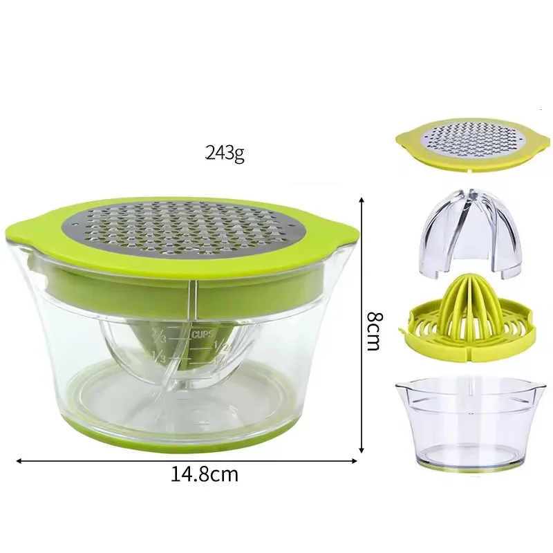 Hot Selling 4 in 1 Vegetable & Fruits Tools Portable Manual Juicer Lemon Squeezer with Orange Juicer Citrus Press  Container