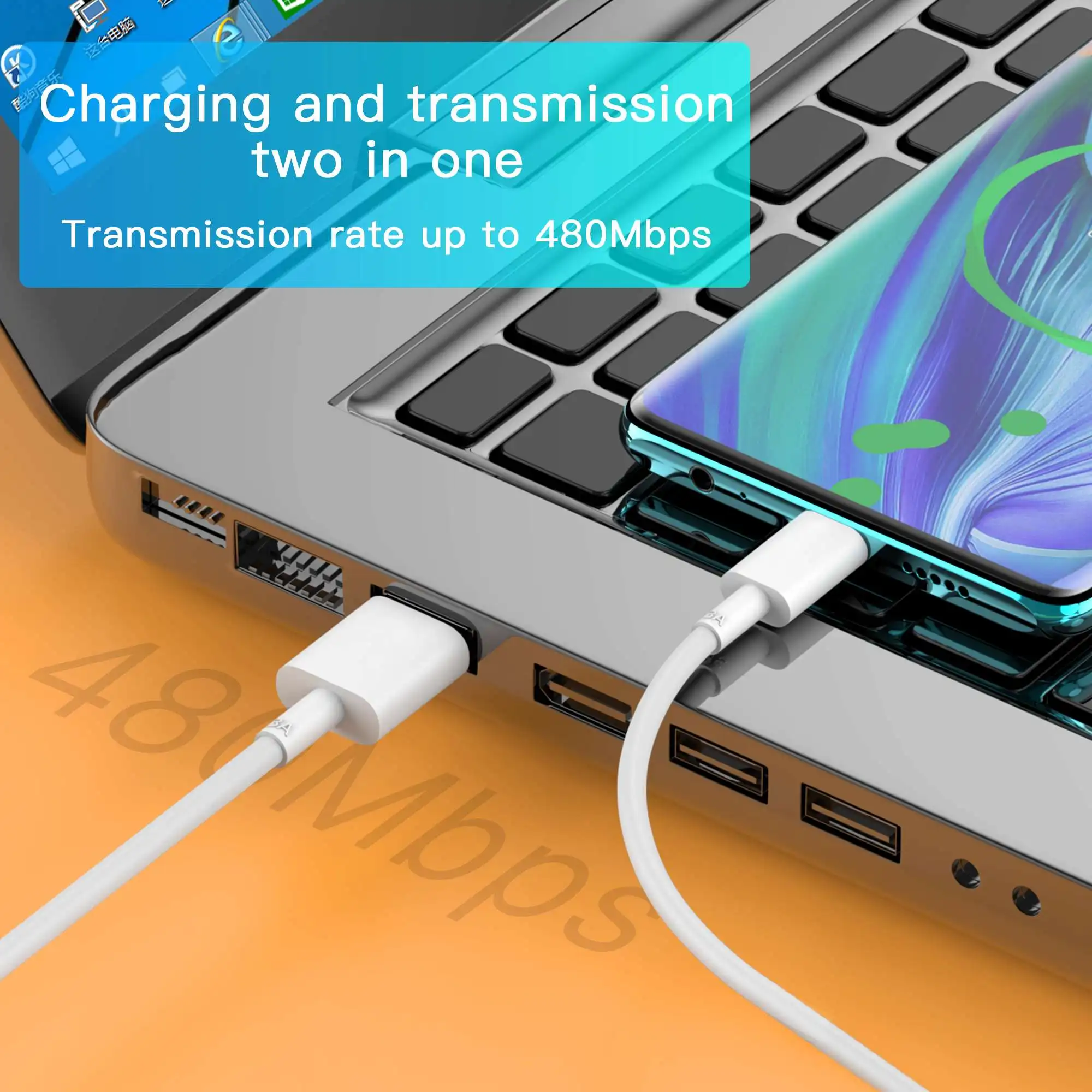 Customized 3ft/6ft Quick Charge USB Phone Charger Cable Data Cord Android Phone Charger Cable USB-A to Type-C for Huawei
