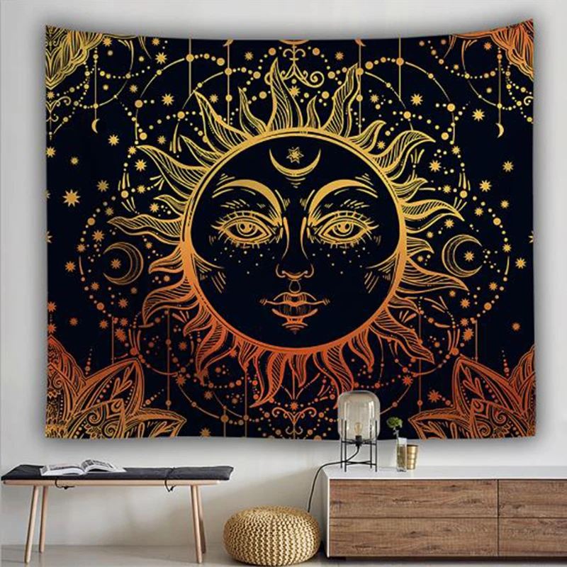 Bohemian Decorative tapestry Hippie Wall Hanging 3D Print Trippy Tapestry Plain Decor Customized