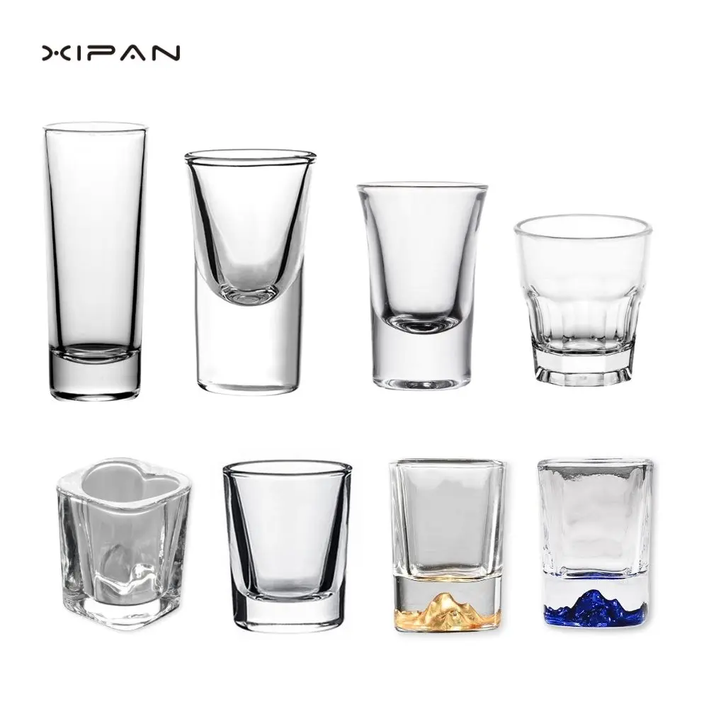 Customized logo tequila frosted shot glasses cup 4 set Printing Gold foil espresso sublimation shot glass