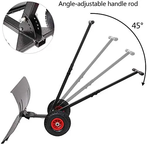 New model easy to  operation with two  wheels and garden hand held stainless single snow shovel,hand operated snow pusher