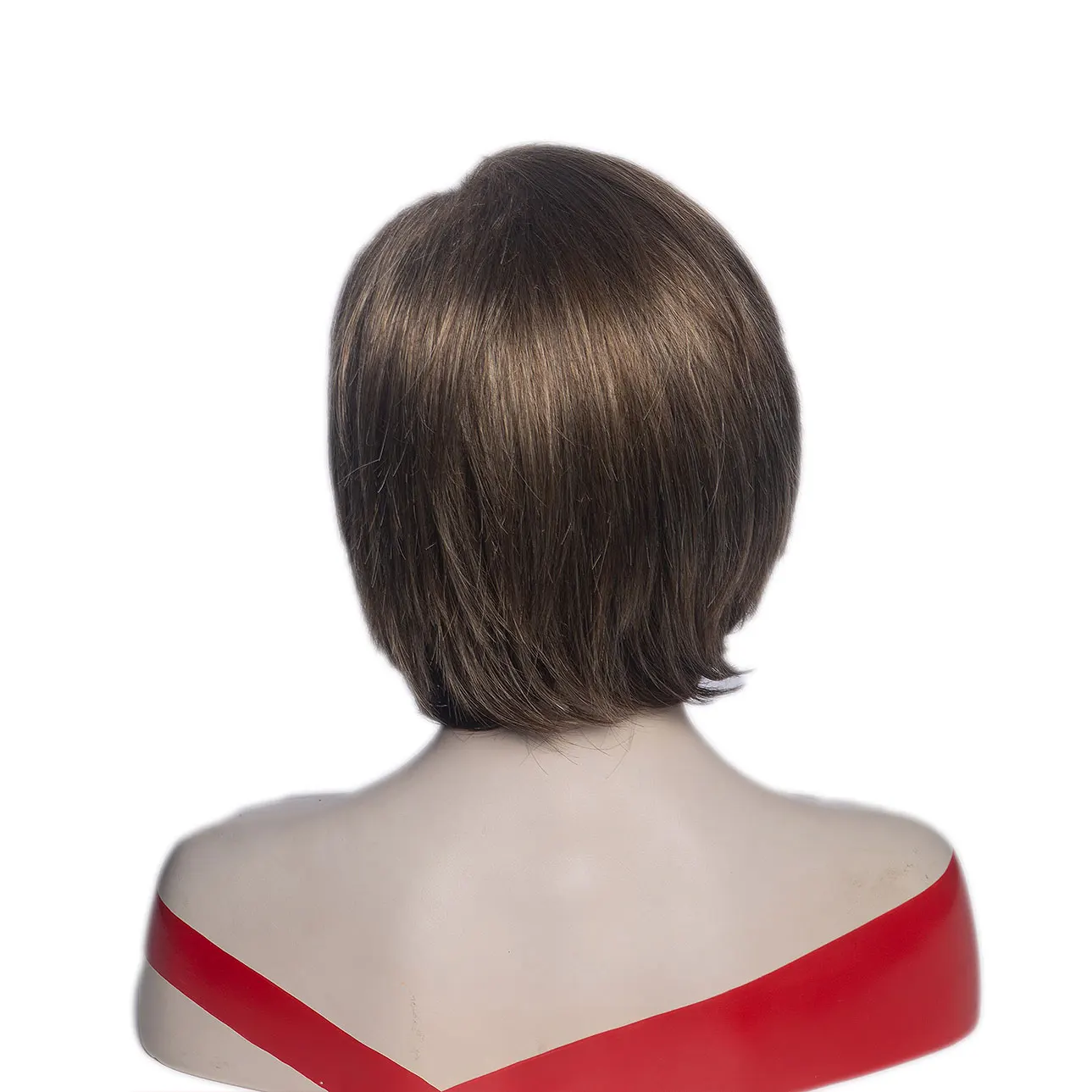 Aishili wholesale Short Brown Straight Highlights Synthetic Hair Wigs For Women vendor factory of synthetic wigs
