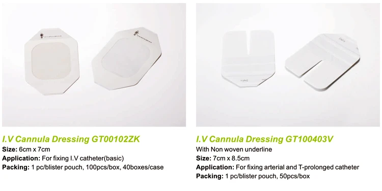 Transparent i.v cannula fixation wound dressing fixing i.v. cannula dressing
