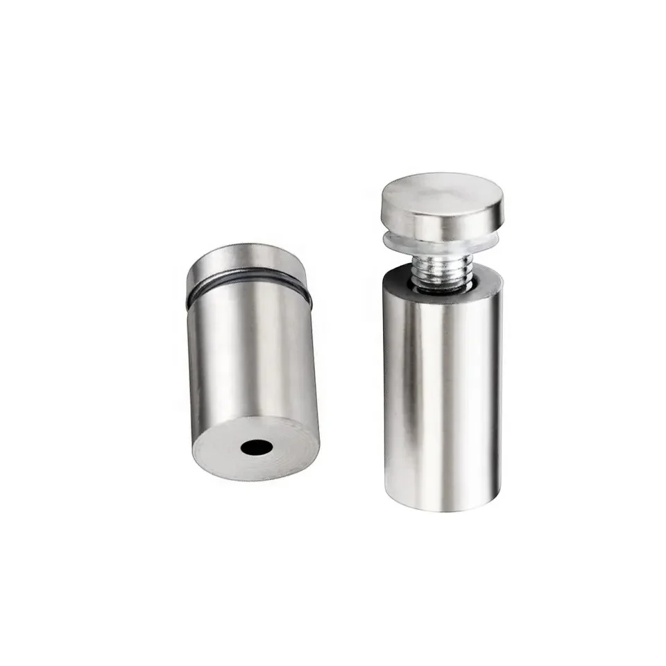 EKOO Stainless Steel Silver Glass Standoff Stud