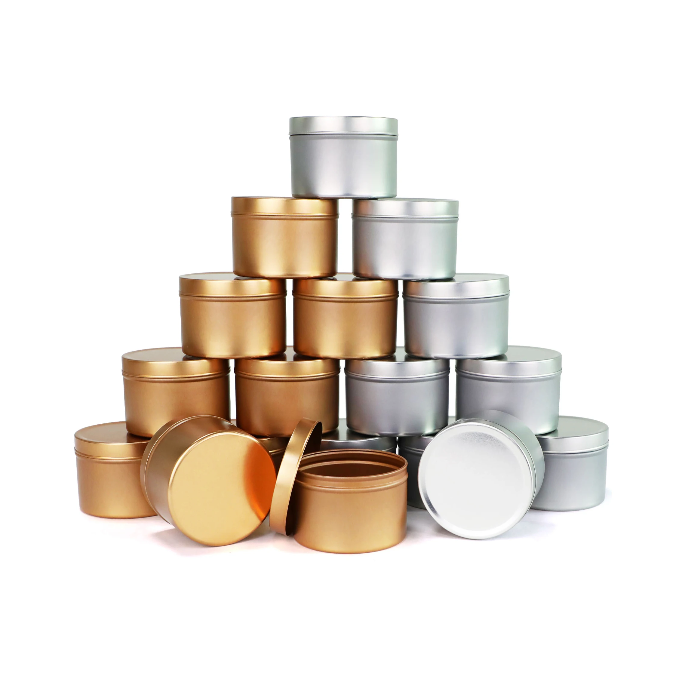 4oz 8oz 16oz tin cans for candles with lid Factory custom logo tin box matte black containers Metal Candle tins