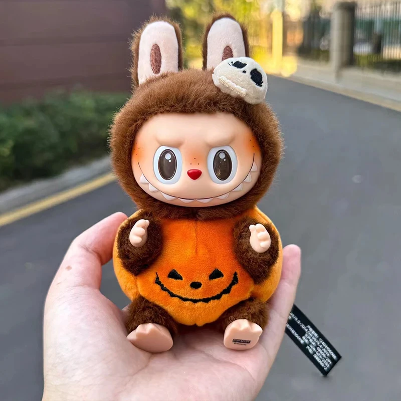 BoTu Halloween Labubu Pumpkin Plush Toys Cartoon Surprise Blind Vinyl Dolls Keychain Bags Accessories Pendant Mysterious Gift