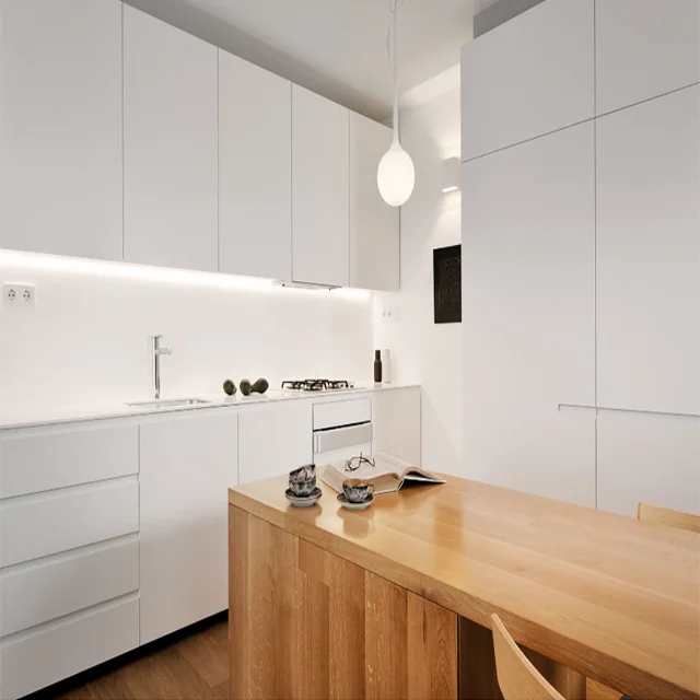 European Style Kitchen Cabinets Ideas Melamine Finishing Kitchen Cabinet Solid Wood Modern Flat Edge Set