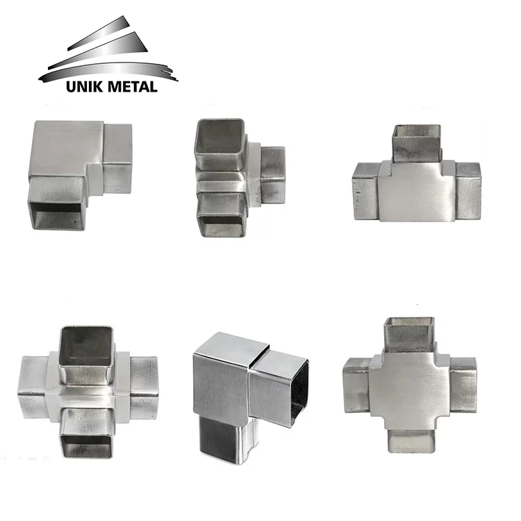 stainless steel adjustable round square tube pipe casting tee corner joint elbow connector