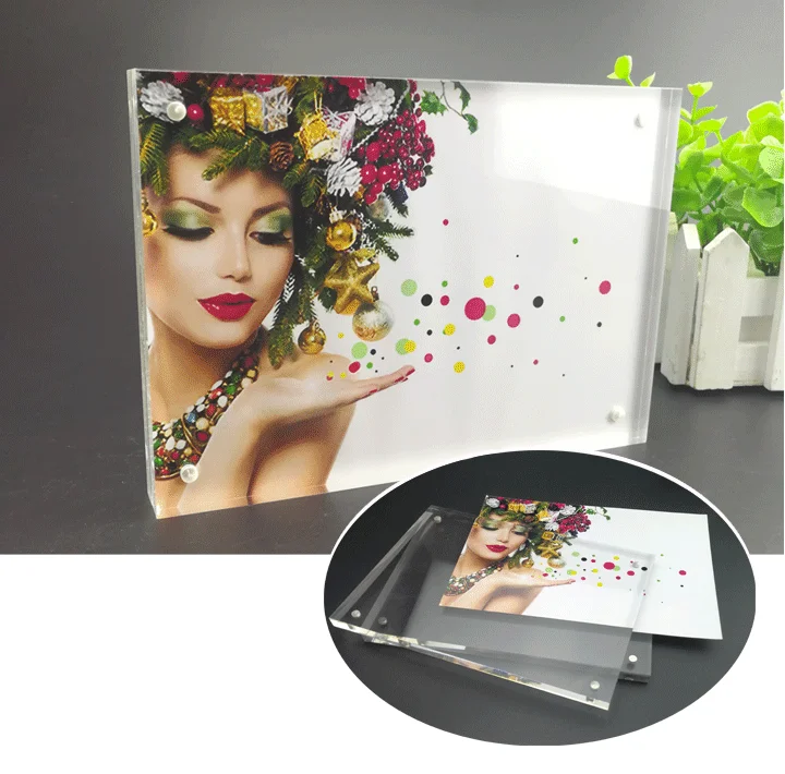 Ready to ship on stock fast dispatch Fashion acrylic 5x7 magnetic photo frame manufacturers