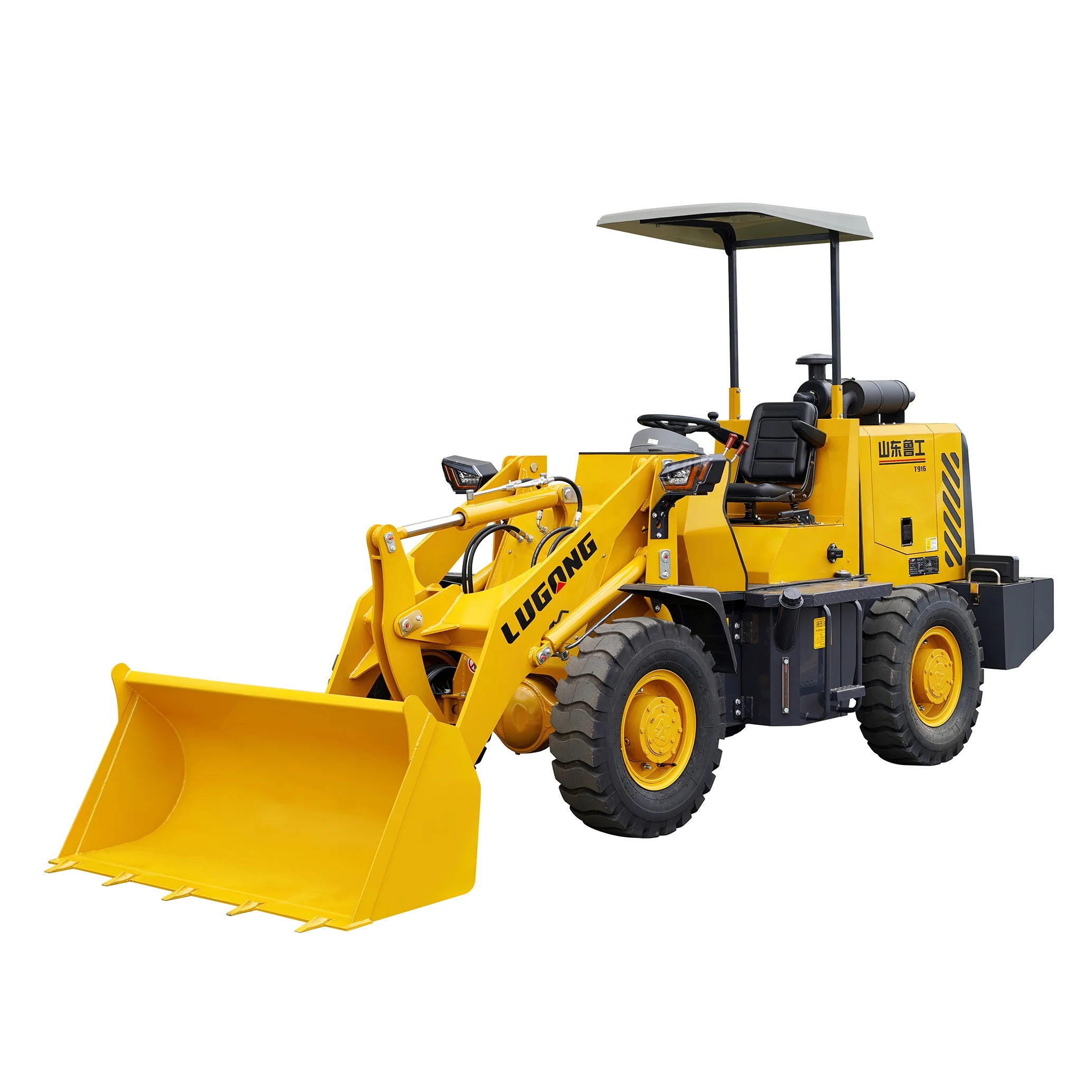 Fashion ISO Approved Hydraulic Lugong Small Chinese Front End Articulated Mini Wheel Garden Loader T916