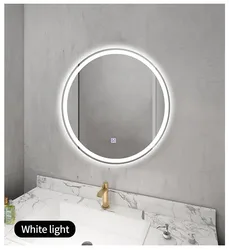 Bath Lighted Glass Mirror Hotel Room Smart Touch Screen Bathroom Mirror Modern
