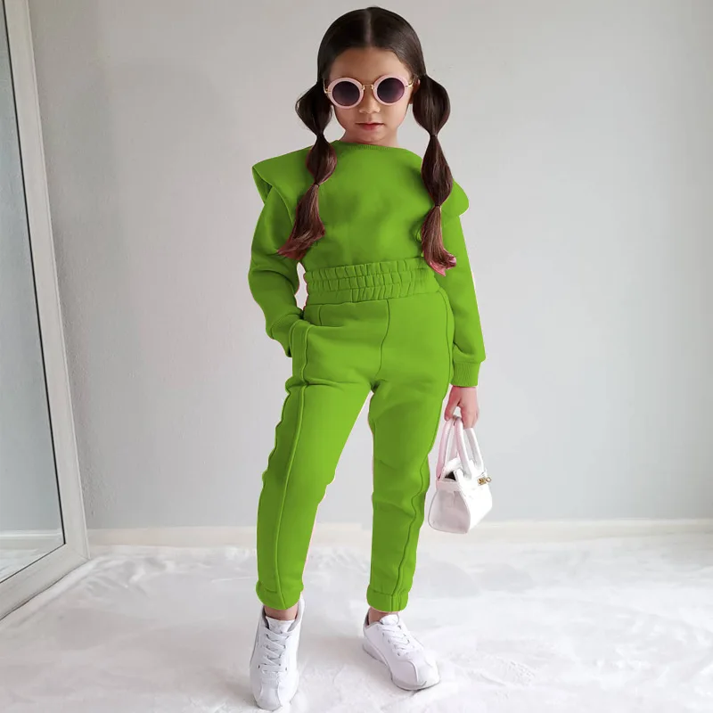 2024 Kids Tracksuits Sets Girls Sports Wear Spring Toddler Long Sleeve Sweatshirt Kids Fall 2pcs Pullover For Girls 2-7 Years