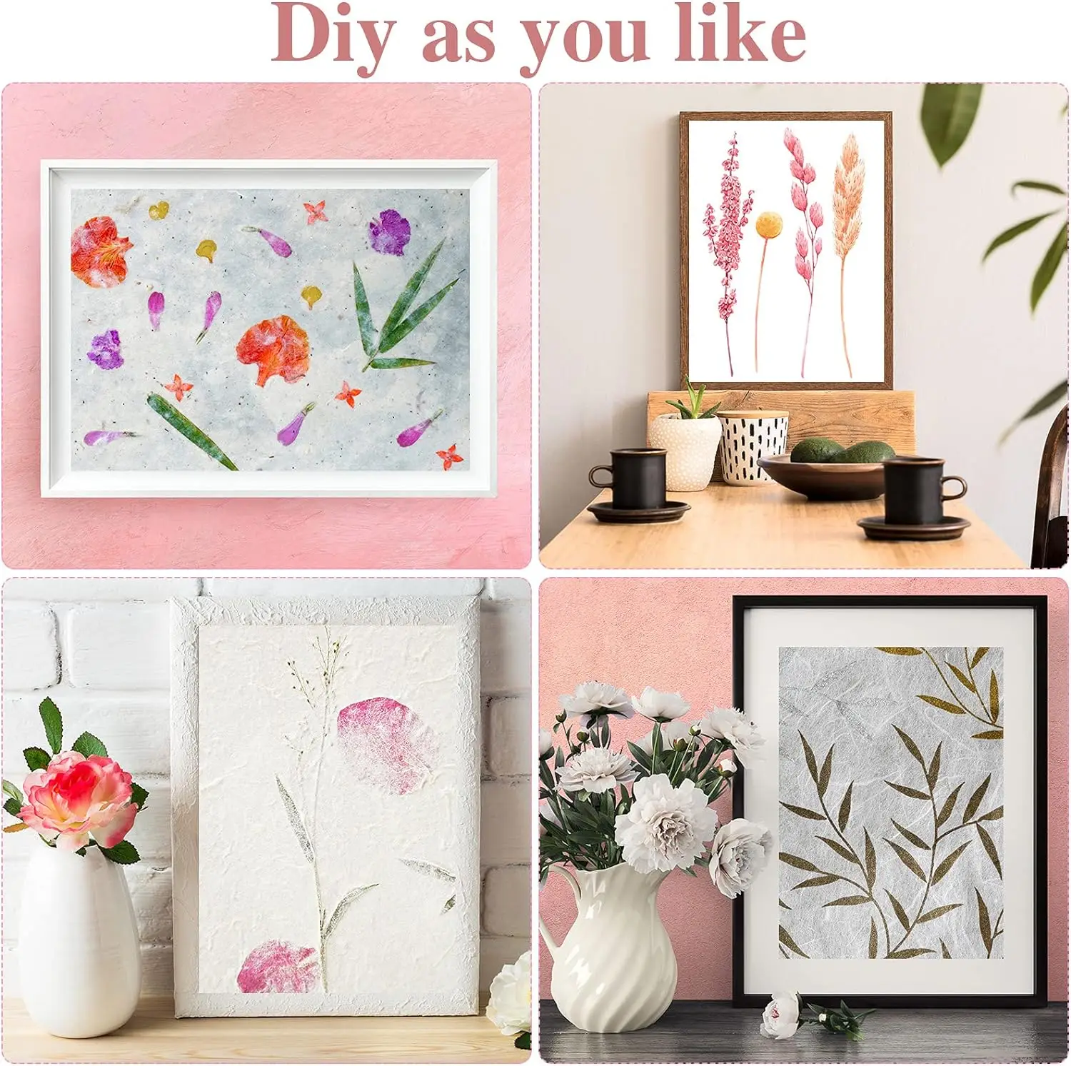 Paper Making Screen Kit  Screen Printing Frame Dried Flowers Sponge with Replacement Mesh Cloth for DIY Paper Craft