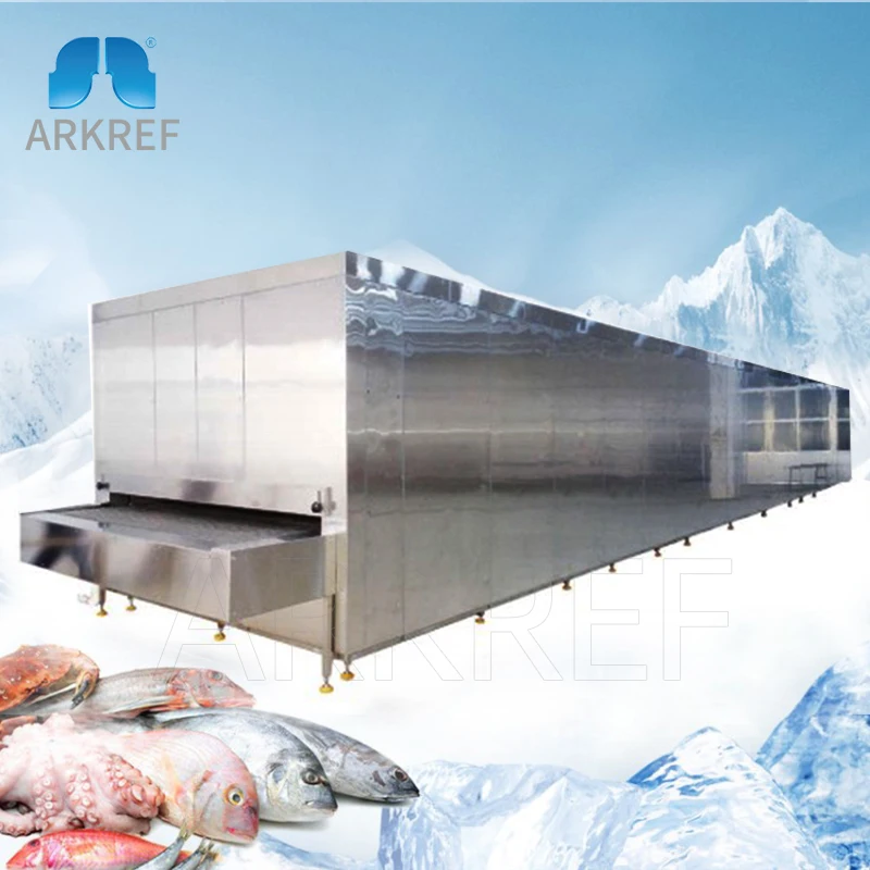 High Efficiency Blast Chiller Freezer Tunnel Freezer Sea Food Quick Freezing Stainless Steel 304 Iqf Tunnel For Sea Food Meat