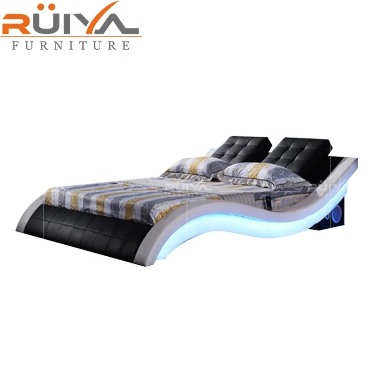 Best selling design French style kind size bedroom furniture with music led light