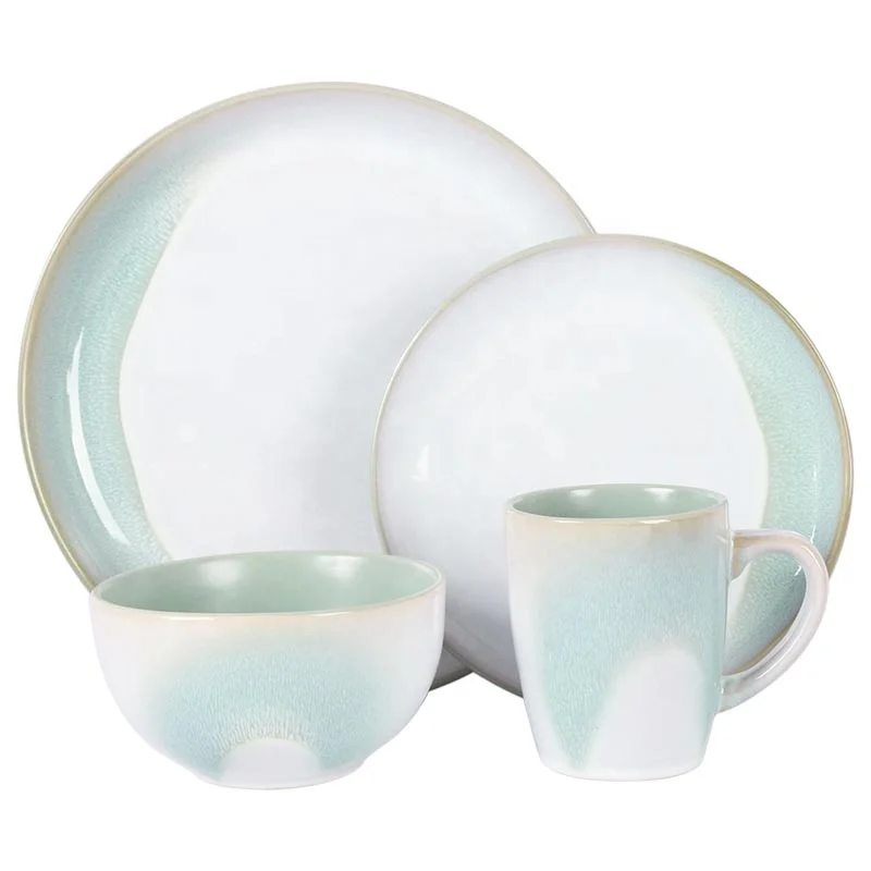 Wholesale hotel restaurant ceramic plate tableware exquisite porcelain banquet hall antique double kiln glazed ceramic tableware