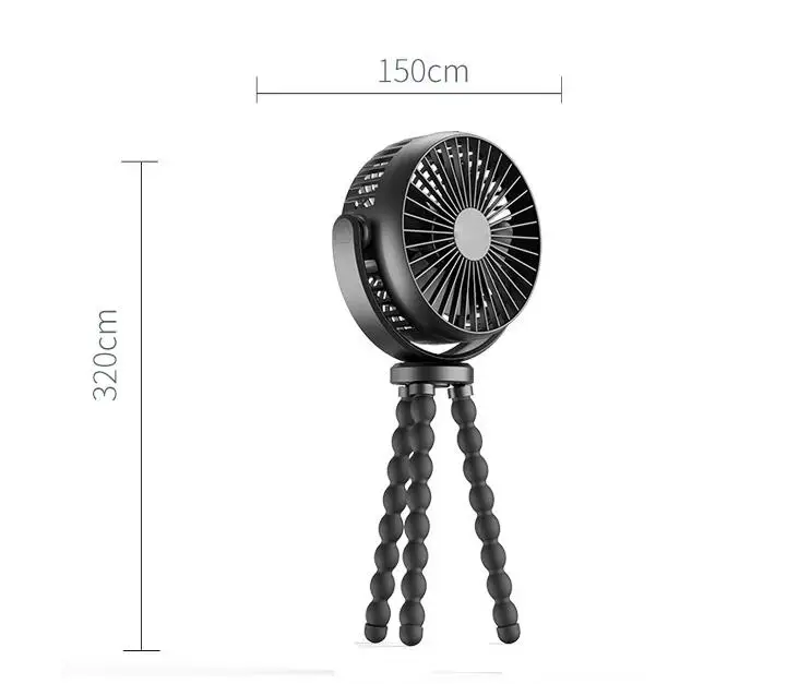 Flexible Tripod Clip Fan Rechargeable Portable Mini Usb Octopus Baby Stroller Fan