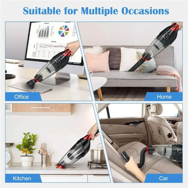 Car Mounted Vacuum Cleaners Cordless Handheld Wireless - Portable High Power Hand Held Aspirateur Voiture For Car Cleaning Wash