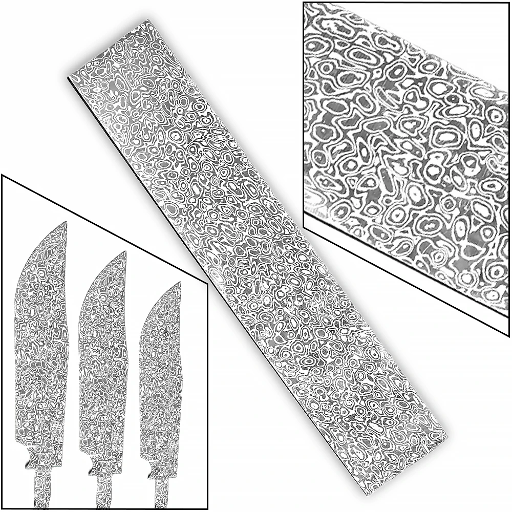 Custom Handmade Vg10 67 Layers Damascus Steel Billet 60HRC 2-5mm  For Making Damascus Steel Knife damascus billets