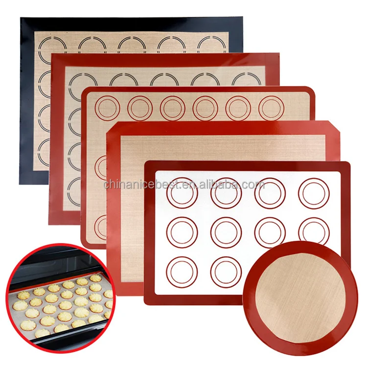 Custom Silicone Baking Mat Set Heat Resistant Non-Stick Silicon Baking Mats Oven Liner Sheet for Cookie Macaroon