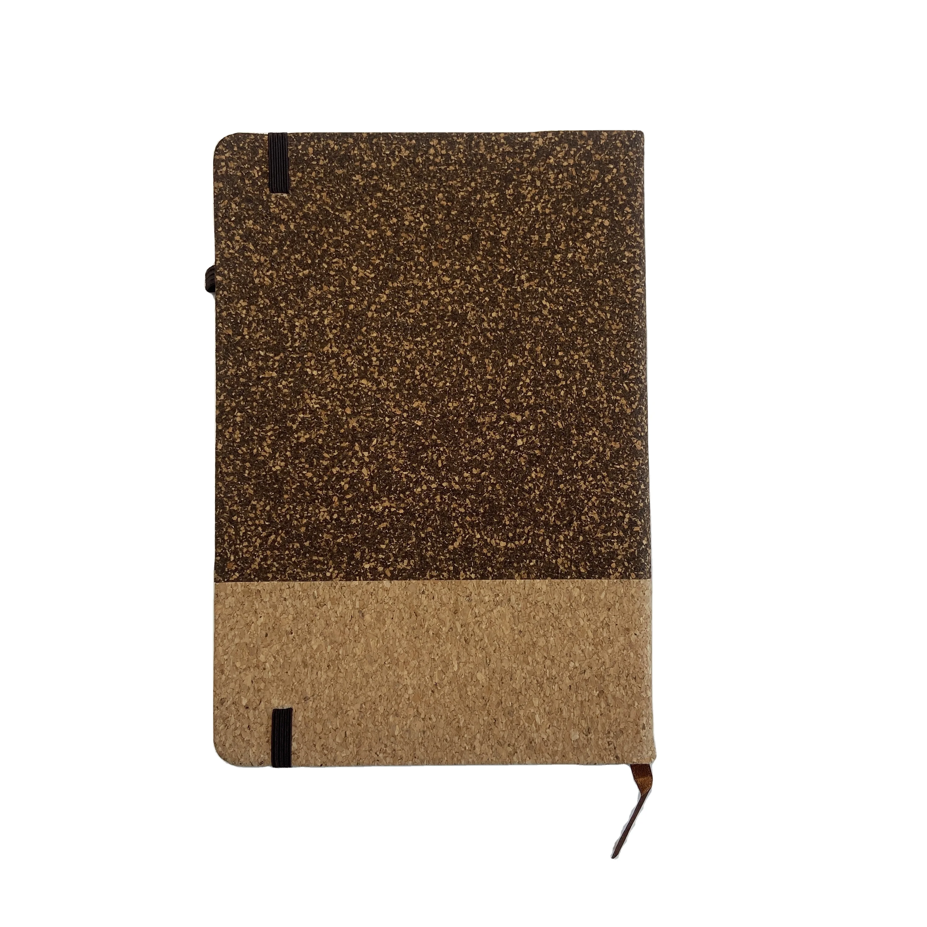 Wholesale A5 Custom Eco-friendly Coffee Ground Hardcover Notebook Splicing Pattern Optional Sugarcane Paper