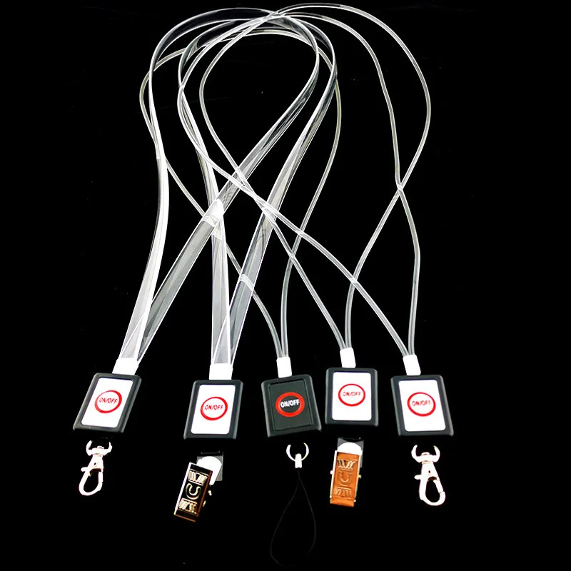 Flashing tag led Shiny Fashion Identity Wedding TPU Switch Control Luminous LED Guitar Lanyard