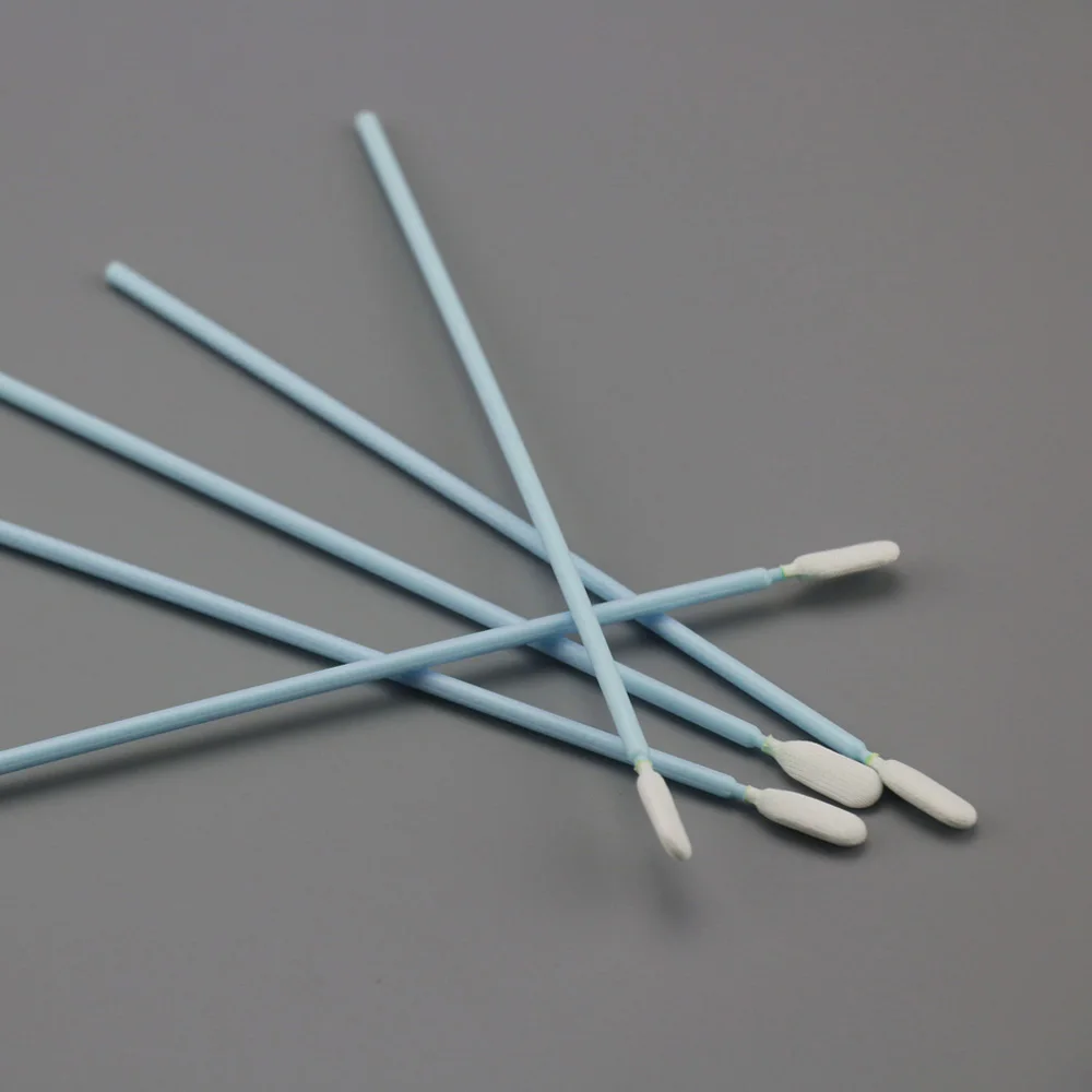 Customized Blue Handle Dacron Tip Purification Cotton Swabs for Electronics Cleaning
