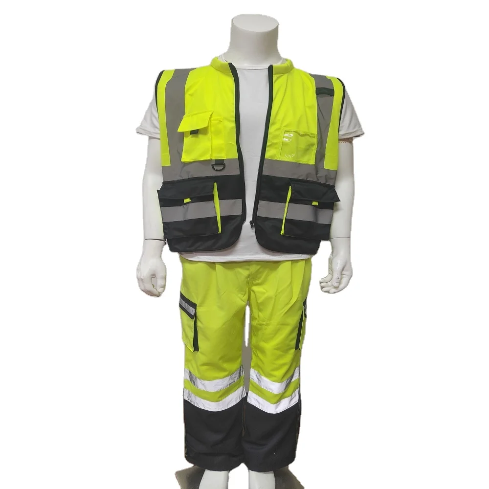 Vivid Engineer Safety Vest 3M  High Visibility adjustable Reflective Vest Multi Pockets Workwear Reflective Clothing