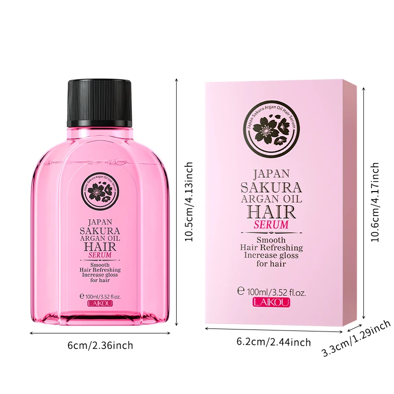 LAIKOU Japan Sakura аргановое масло Сыворотка для волос увлажняющая и питательная Уход за волосами с функцией сглаживания