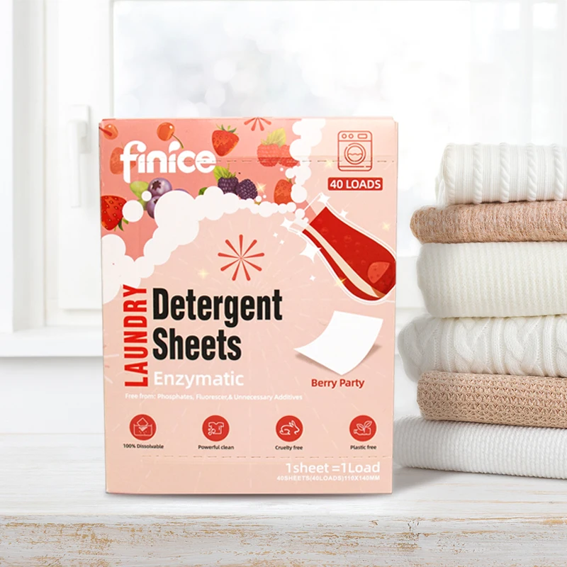 Biodegradable Enzymatic Berry Fruit Scent Laundry Detergent Strip Washing Powder Sheet Supplier Manufacturer