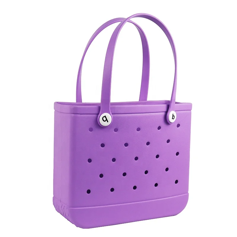 Popular Waterproof Woman EVA Tote Large Shopping Basket Bags Beach Silicone Bogg Bag Purse Eco Jelly Candy Lady Handbags