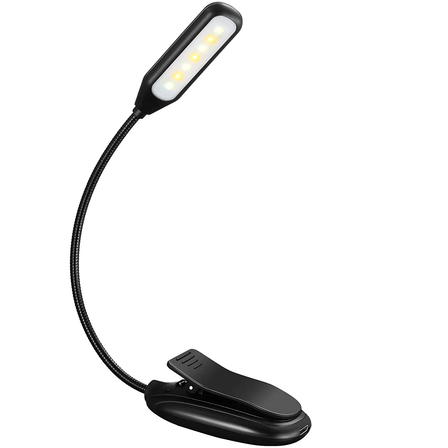 
7 LED Rechargeable Book Reading Light With 3 Brightness,3 Color Temperature, Easy Clip On Reading Lamp 