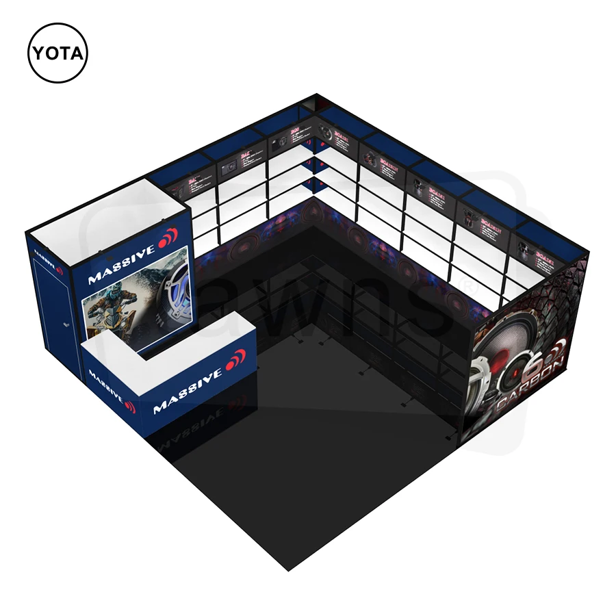 Tawns 20x20 Trade Show Aluminium Modular Free Standing Fabric Light Box Event Display Booth