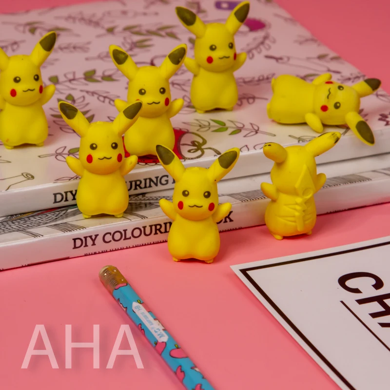 High quality cartoon character small pencil eraser hole in the bottom promotional eraser
