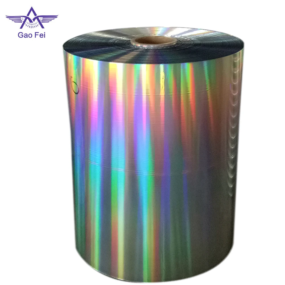 pillar rainbow custom pattern printable metalized hologram film for paper thermal and wet lamination holographic film laser film