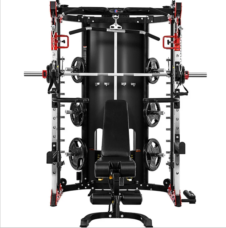 Multi-Functional 100kg Counterweight Power Rack Home Fitness Workout Equipment Modern Style Squat Rack Smith Machine