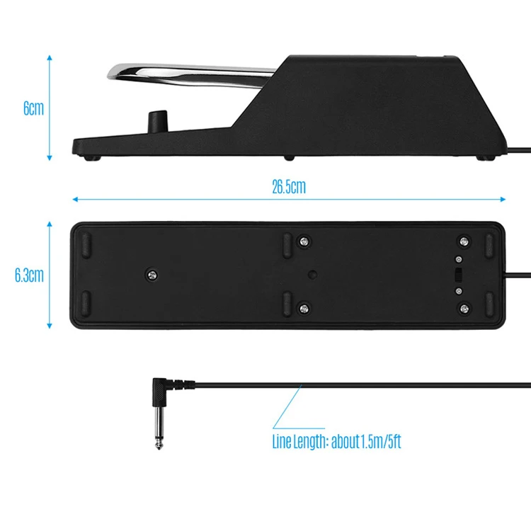 SUG-DK2 High Quality Polarity Switch Damper Pedal Universal Sustain Pedal For Electric Piano Keyboard