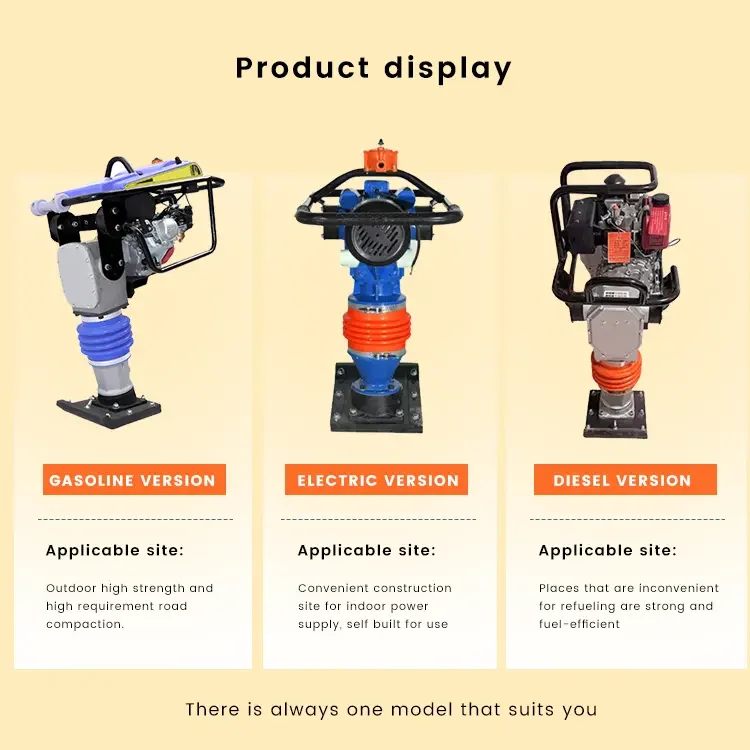 tamping rammer for Soil 5.5hp gasoline petrol hammer electrical 4kw motor Gasoline Tamping Rammer