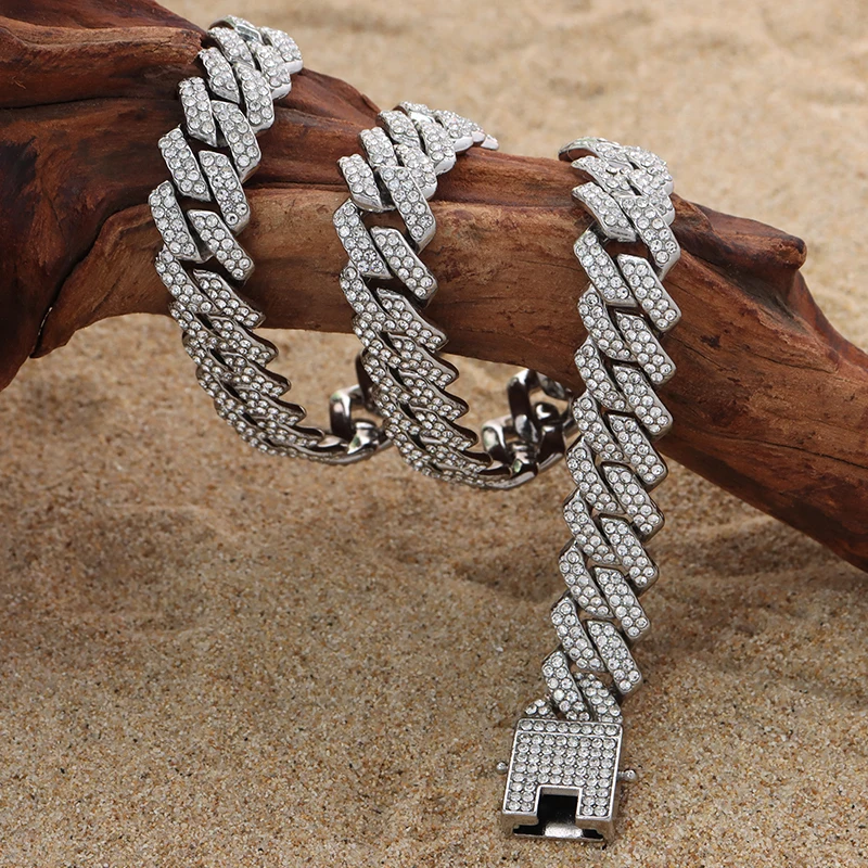 2024 New cuban necklace Fashionable men and women Rap style necklace 12mm Zinc Alloy hiphop jewelry