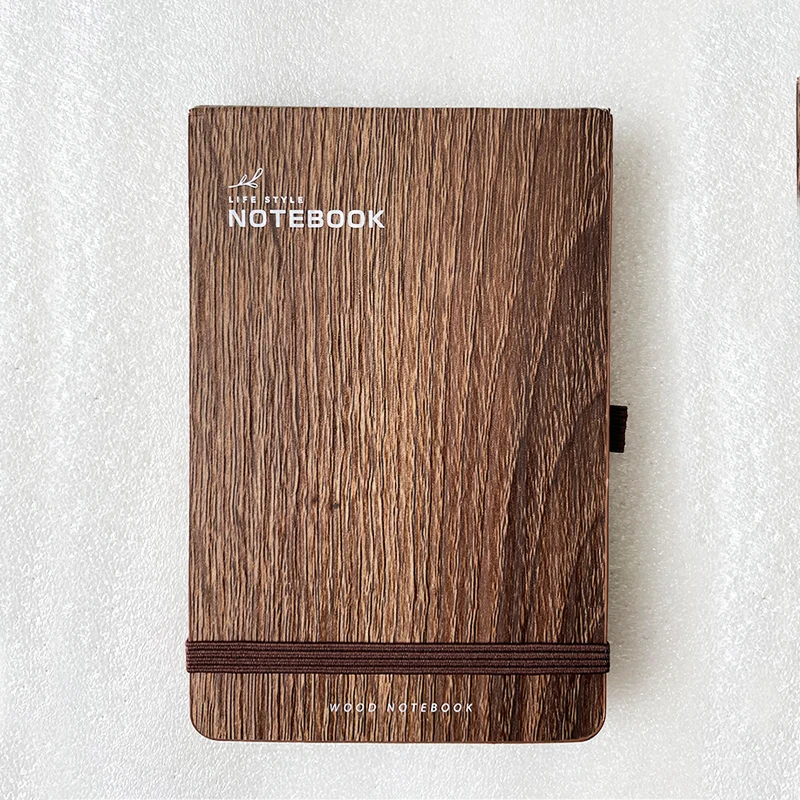 A6 notepad notebook with custom wood paper hard cover notebook for gift market