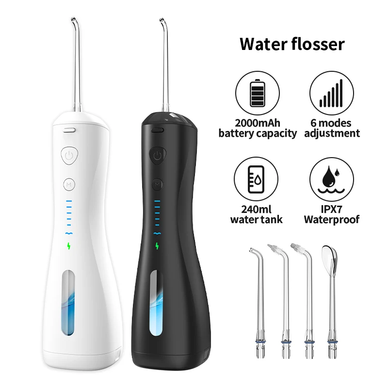 Hight Quality Powerful Sprayer Smart Dental Equipment Home Travel Dental Floss Black White Water Flosser
