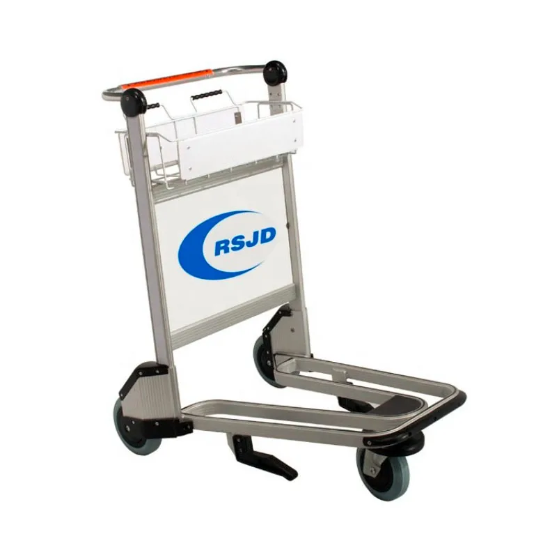 3 Wheels Airport Luggage Service Aluminum Trolley Hand Cart With Brake