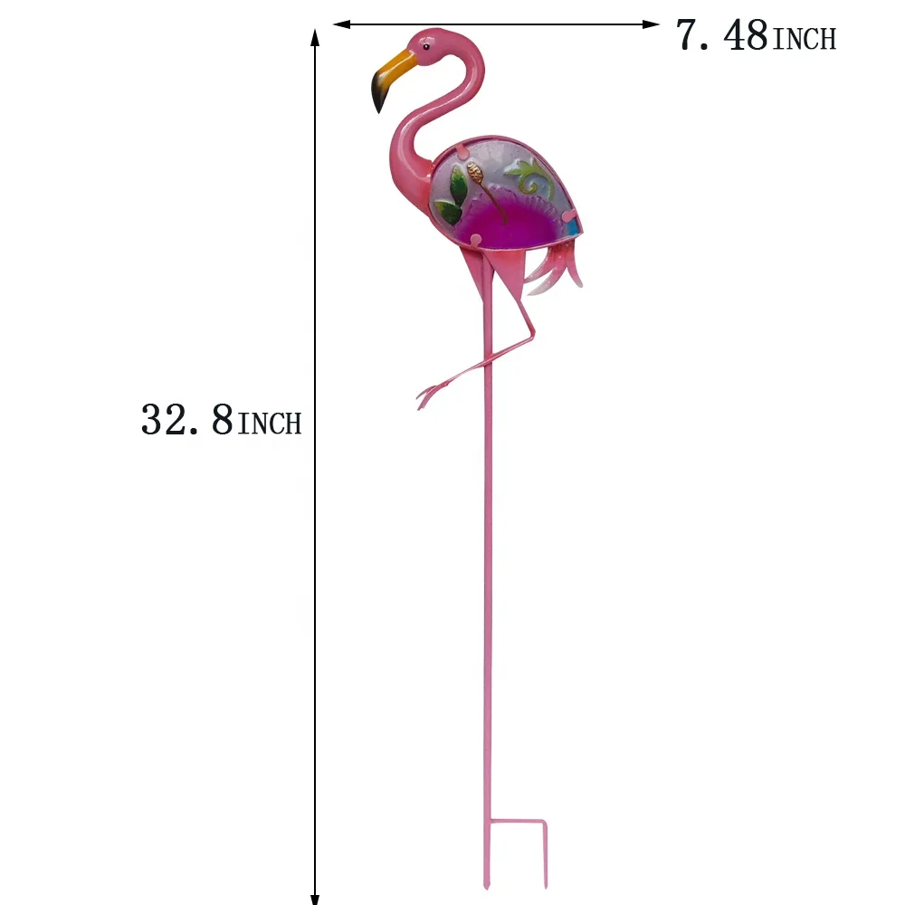 Garden Landscape Lighting Stake Yard Ornaments Solar Powered Flamingo