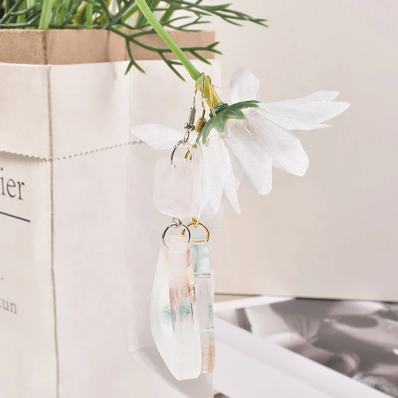 DM682 DIY Geometric Epoxy Resin Pendant Mould Keychain Necklace Earring Silicone Molds for Jewelry Making Tools