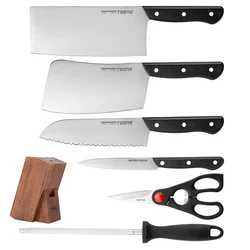 Best Selling Products 2022 Amazon Chinese Chopper Knives Set Stainless Steel Cleaver Boning Knife Kitchen Butcher Knife Holder