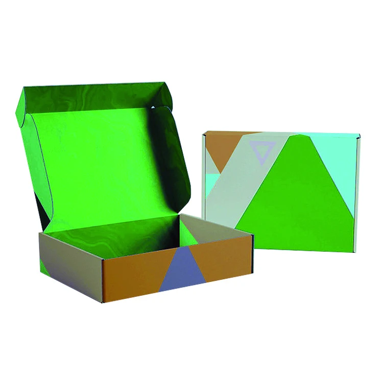 Custom Logo Printed Flat pack Packaging Box Corrugated Die Cut Folding Kraft Mailer Shipping Mailing Box