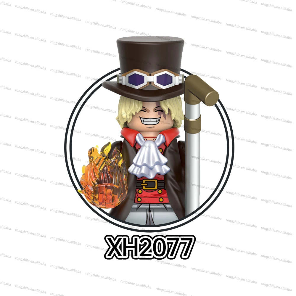One Pieces Blocks Japanese Anime Luffy Zoro Sabo Sanji Kuma Law Rayleigh Mini Figures Model Toys For Kids Juguetes Gift X0357