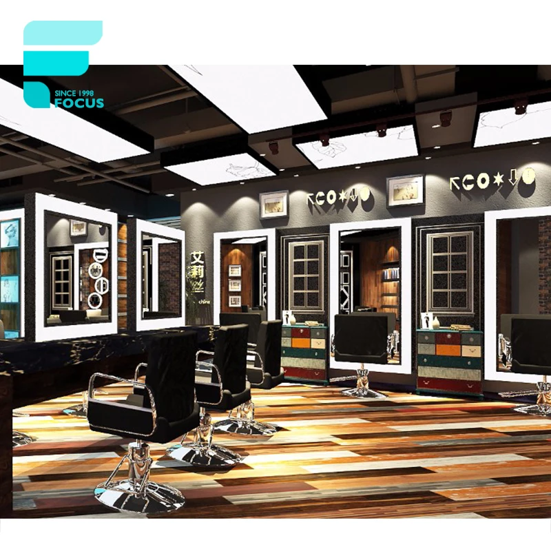 Luxury Modern Beauty Salon Furniture Beauty Salon Reception Desks Chairs  Hair Salon Mirrors Interior Design