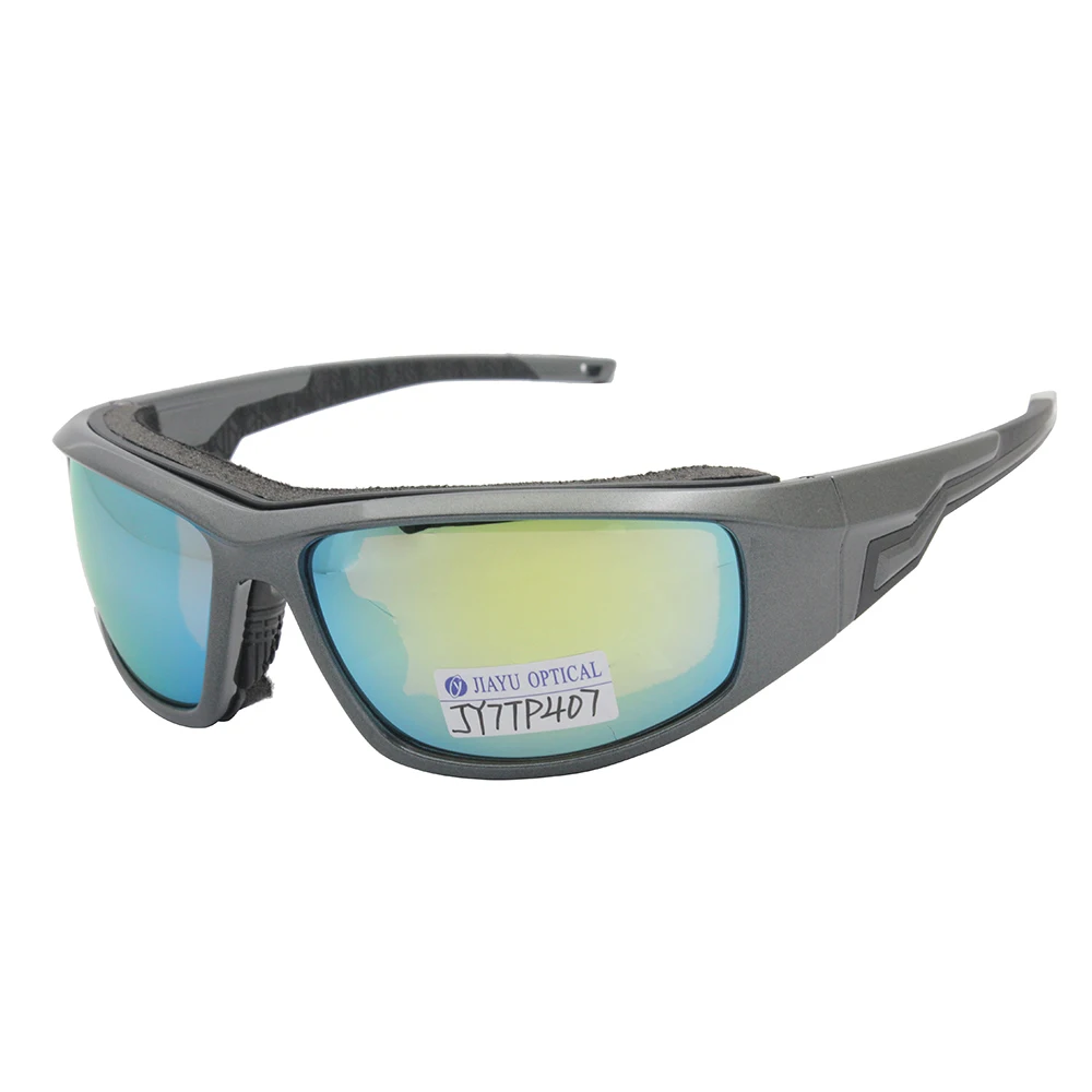 Gun Metal Color Frame Mountains Bike Cycling Safety Sports Sunglasses Glasses Foam Padded Eyewear Motorcycle Goggles