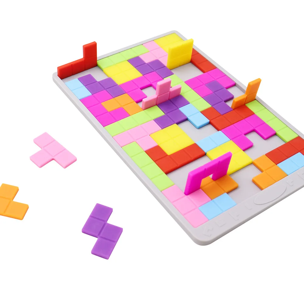 Silicone Puzzle Brain Teaser Toys Intellectual Color 3D Russian Building Blocks Tangram Puzzle Game
